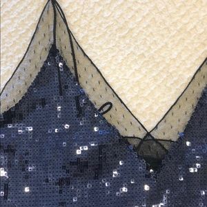 Navy blue sequin top.
